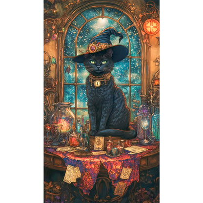 Magic Black Cat - Full AB Round Drill Diamond Painting 40*70CM