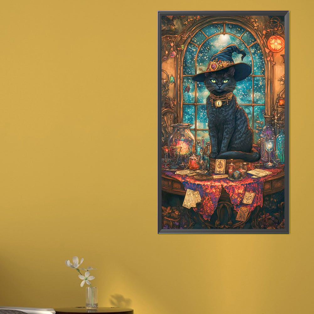 Magic Black Cat - Full AB Round Drill Diamond Painting 40*70CM