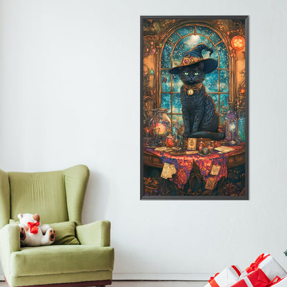 Magic Black Cat - Full AB Round Drill Diamond Painting 40*70CM