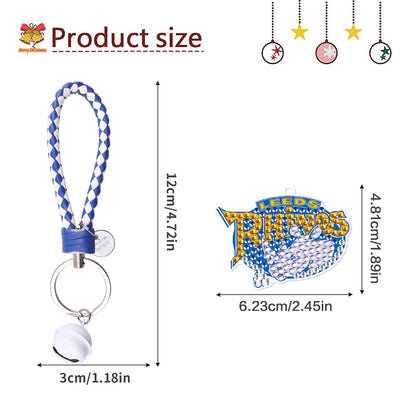 Leeds Rhinos Diamond Painting Keychain Diamond Painting Art Pendant Keychain