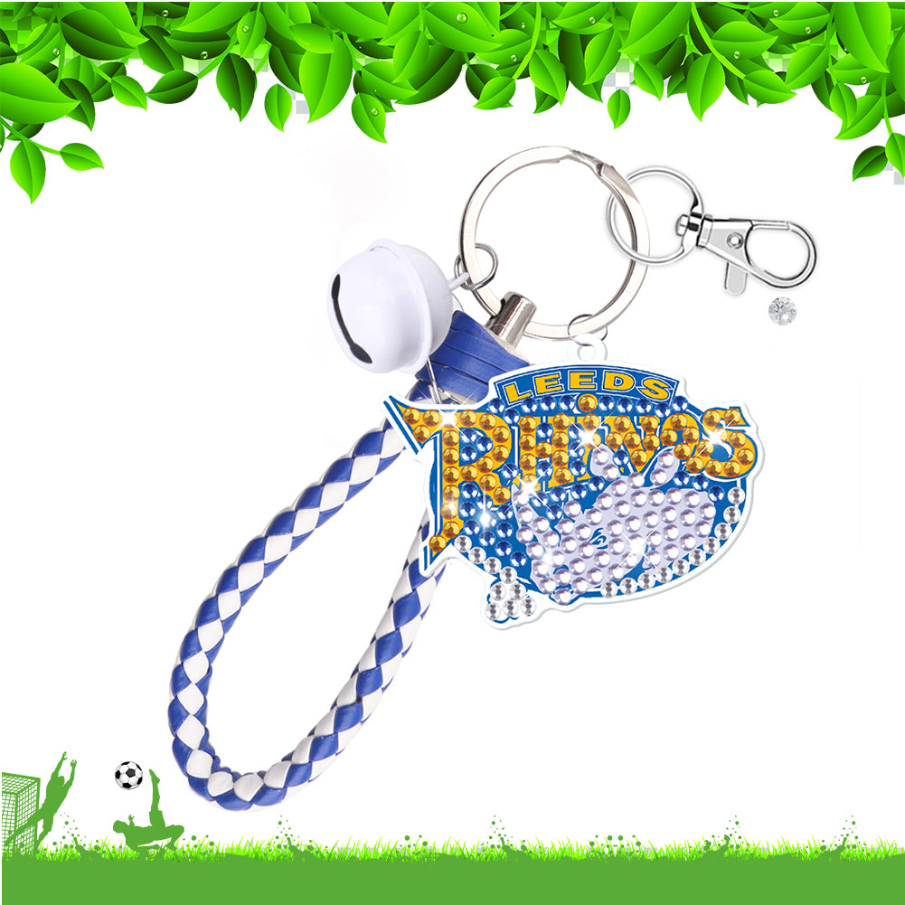 Leeds Rhinos Diamond Painting Keychain Diamond Painting Art Pendant Keychain