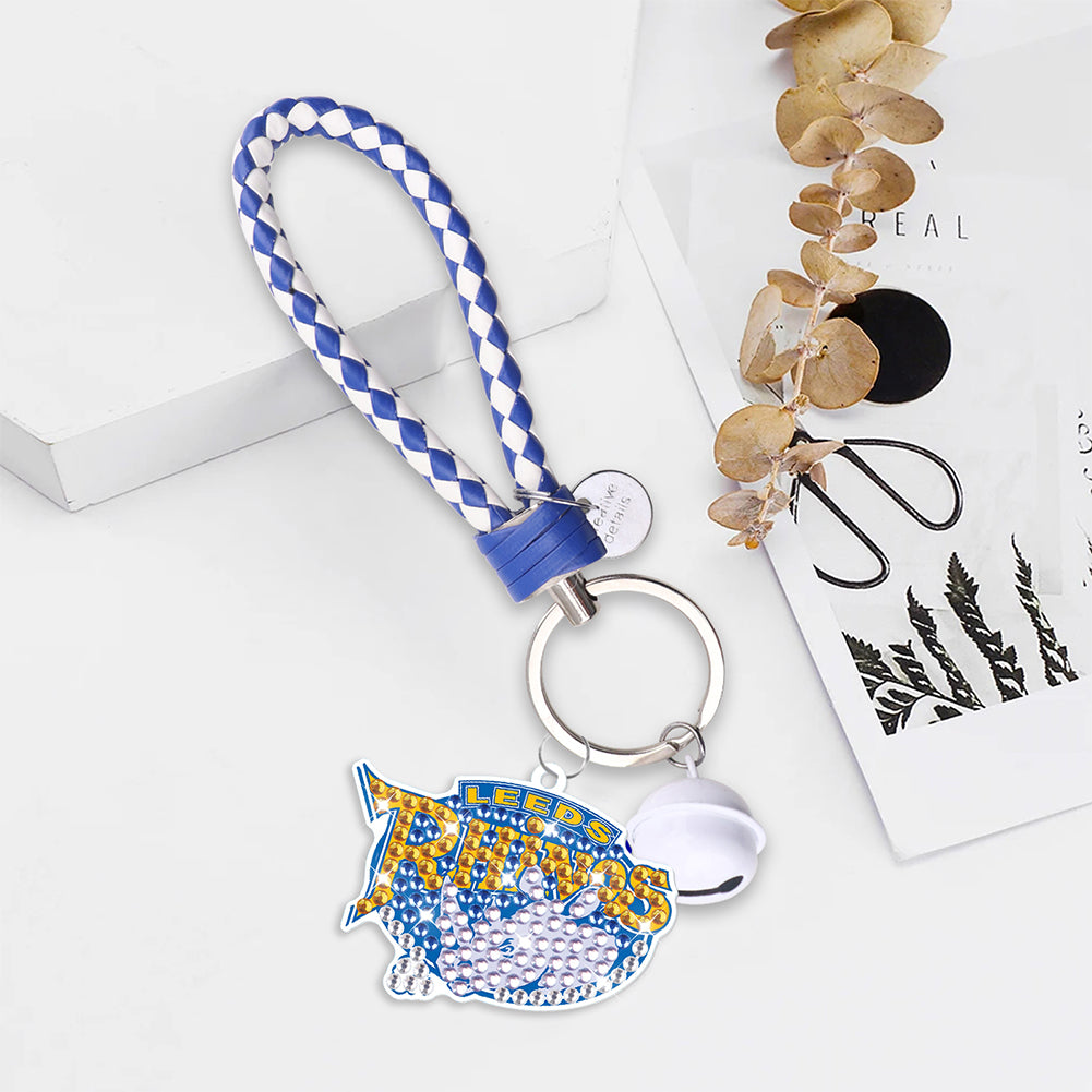 Leeds Rhinos Diamond Painting Keychain Diamond Painting Art Pendant Keychain