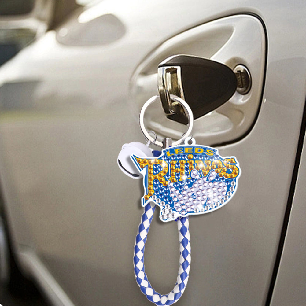 Leeds Rhinos Diamond Painting Keychain Diamond Painting Art Pendant Keychain