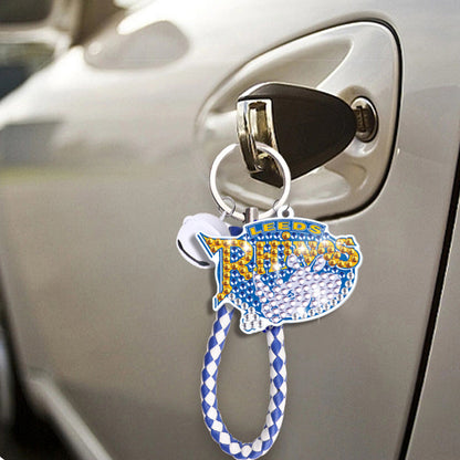 Leeds Rhinos Diamond Painting Keychain Diamond Painting Art Pendant Keychain