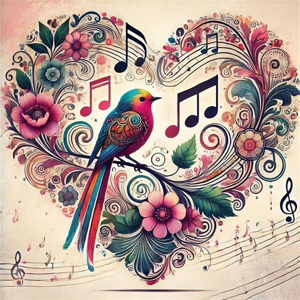 Bird With Love Note - 11CT Stamped Cross Stitch 40*40CM