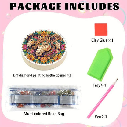 Wooden PET DIY Diamond Painting Magnets Jar Opener Kit Decorative Kitchen Tool