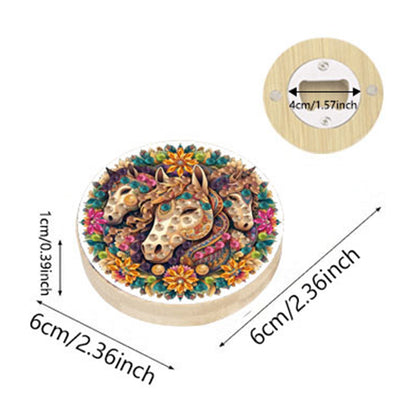 Wooden PET DIY Diamond Painting Magnets Jar Opener Kit Decorative Kitchen Tool