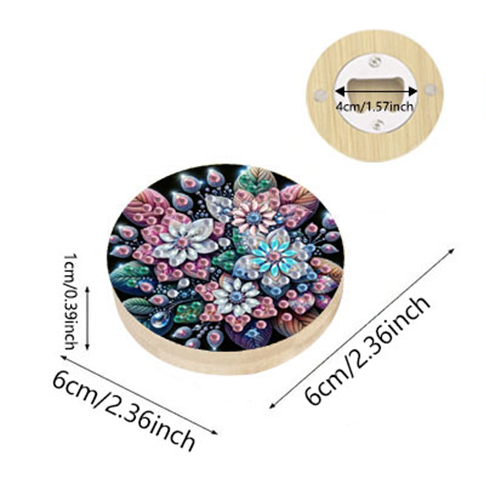 Wooden PET DIY Diamond Painting Magnets Jar Opener Kit Decorative Kitchen Tool