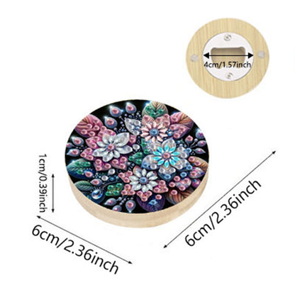 Wooden PET DIY Diamond Painting Magnets Jar Opener Kit Decorative Kitchen Tool