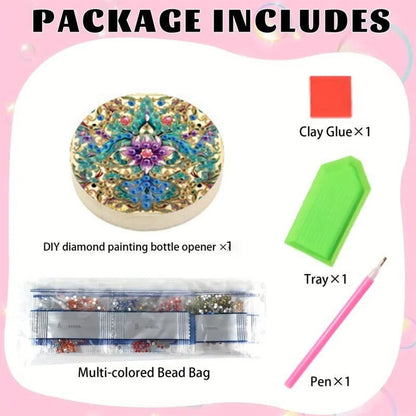 Wooden PET DIY Diamond Painting Magnets Jar Opener Kit Decorative Kitchen Tool