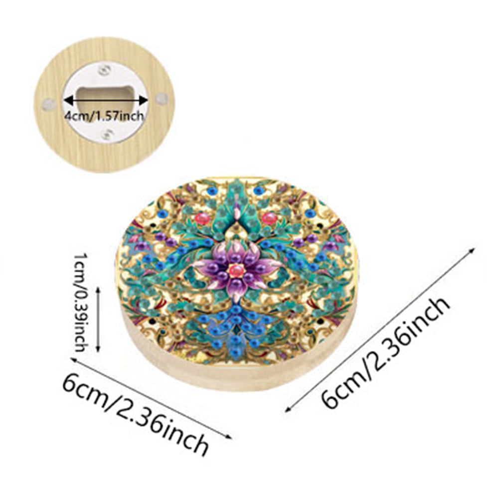 Wooden PET DIY Diamond Painting Magnets Jar Opener Kit Decorative Kitchen Tool