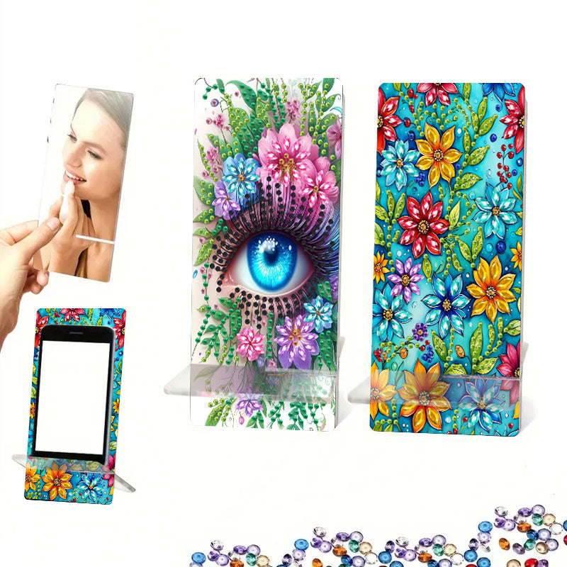 2Pcs Acrylic DIY Animals Diamond Painting Phone Holder Diamond Art Phone Bracket