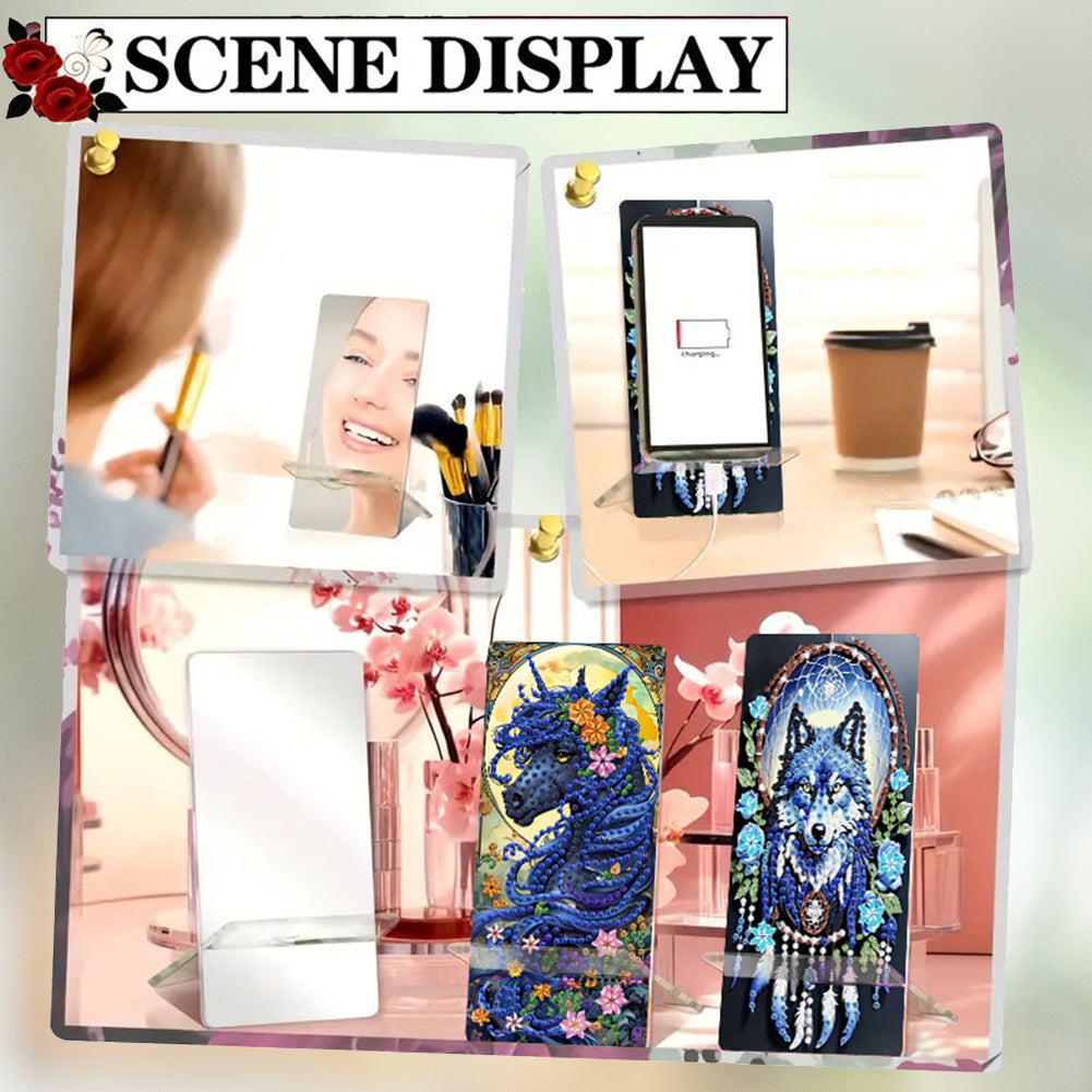 2Pcs Acrylic DIY Animals Diamond Painting Phone Holder Diamond Art Phone Bracket