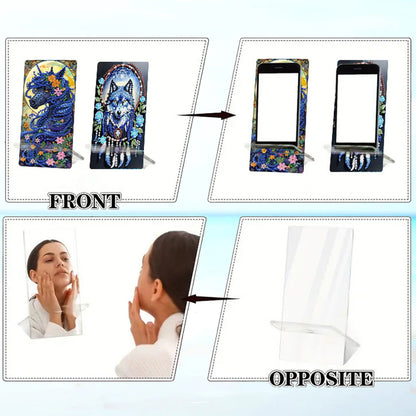 2Pcs Acrylic DIY Animals Diamond Painting Phone Holder Diamond Art Phone Bracket