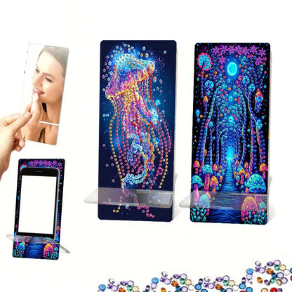 2Pcs Acrylic DIY Animals Diamond Painting Phone Holder Diamond Art Phone Bracket