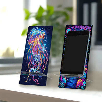 2Pcs Acrylic DIY Animals Diamond Painting Phone Holder Diamond Art Phone Bracket