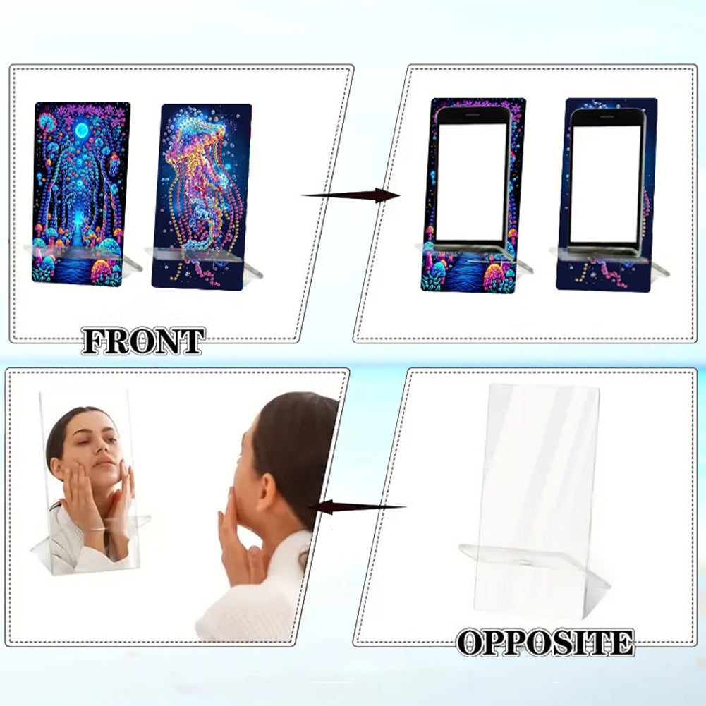 2Pcs Acrylic DIY Animals Diamond Painting Phone Holder Diamond Art Phone Bracket