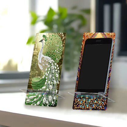 2Pcs Acrylic DIY Animals Diamond Painting Phone Holder Diamond Art Phone Bracket