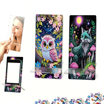 2Pcs Acrylic DIY Animals Diamond Painting Phone Holder Diamond Art Phone Bracket