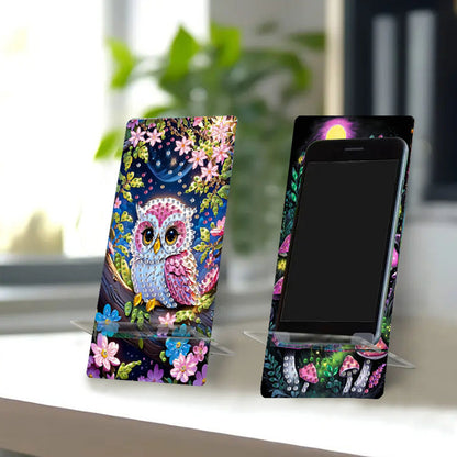 2Pcs Acrylic DIY Animals Diamond Painting Phone Holder Diamond Art Phone Bracket