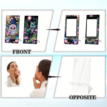 2Pcs Acrylic DIY Animals Diamond Painting Phone Holder Diamond Art Phone Bracket