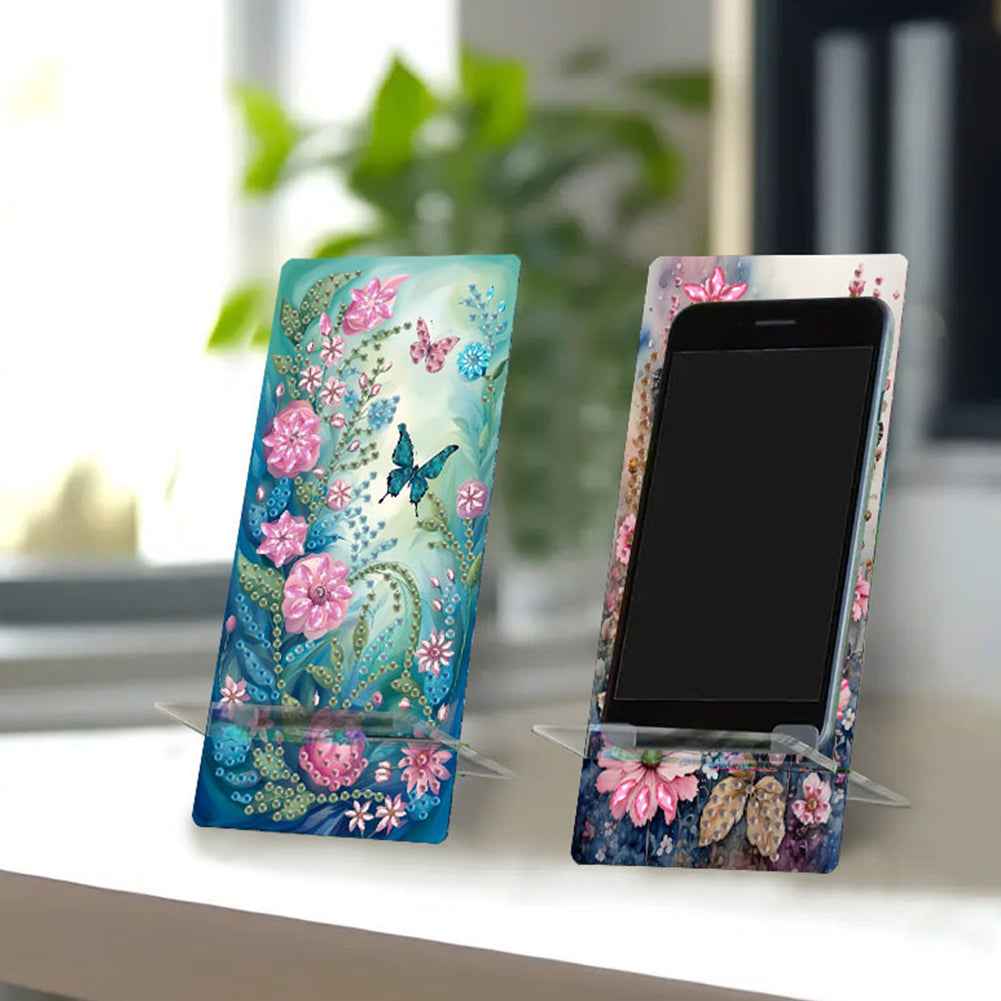 2Pcs Acrylic DIY Animals Diamond Painting Phone Holder Diamond Art Phone Bracket