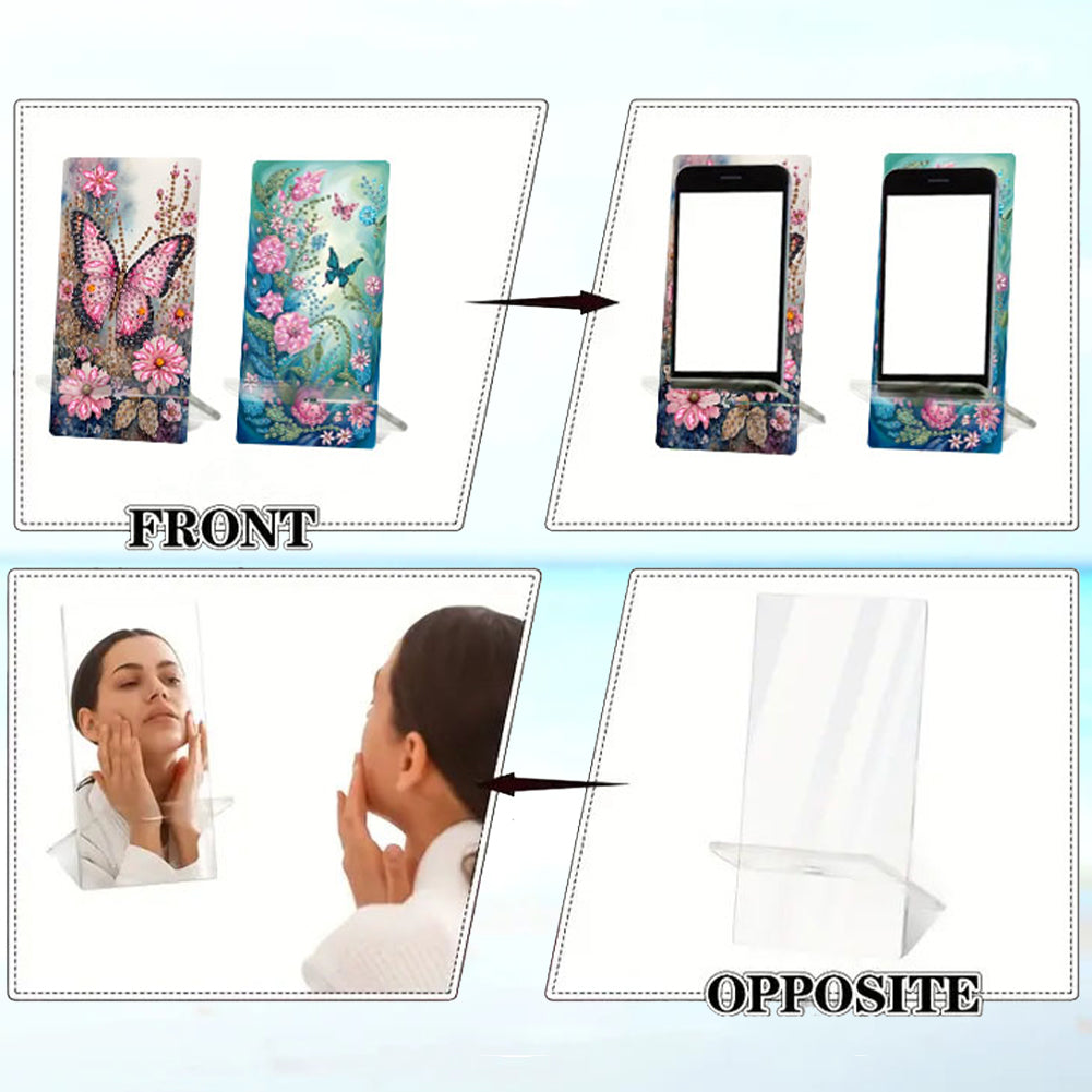 2Pcs Acrylic DIY Animals Diamond Painting Phone Holder Diamond Art Phone Bracket