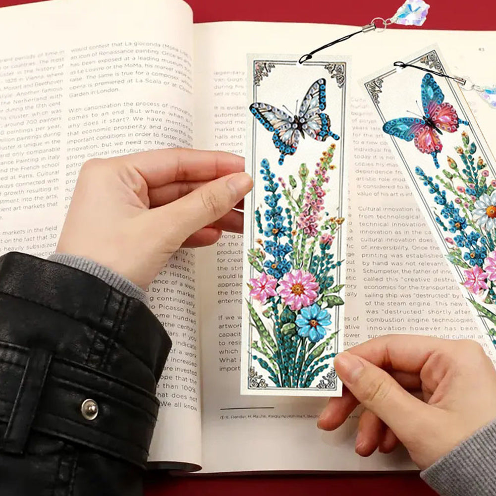 3Pcs Animal Themed DIY Diamond Painting Art Bookmarks Irregular Shaped Diamonds