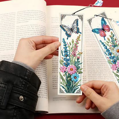 3Pcs Animal Themed DIY Diamond Painting Art Bookmarks Irregular Shaped Diamonds