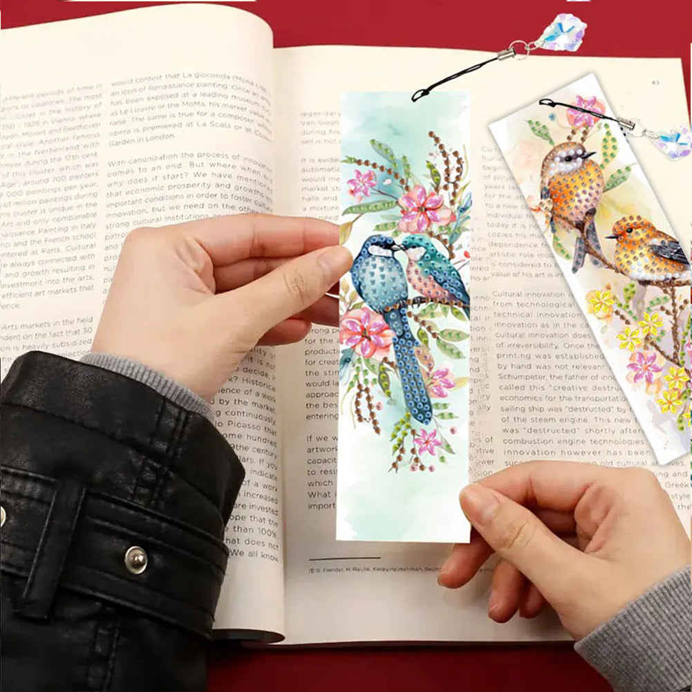 3Pcs Animal Themed DIY Diamond Painting Art Bookmarks Irregular Shaped Diamonds