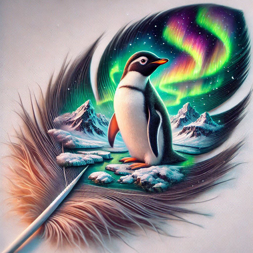 Penguin In Feathers - Full Round Drill Diamond Painting 40*40CM