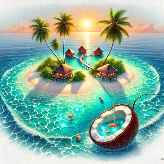 Island Scenery - Full Round Drill Diamond Painting 40*40CM