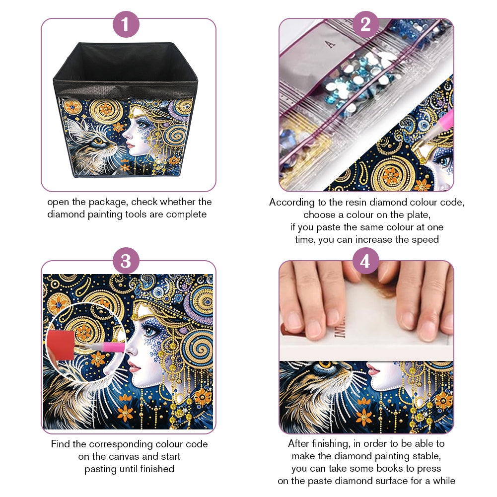 DIY Diamond Painting Storage Box Canvas Organizer Box Diamond Painting Kit