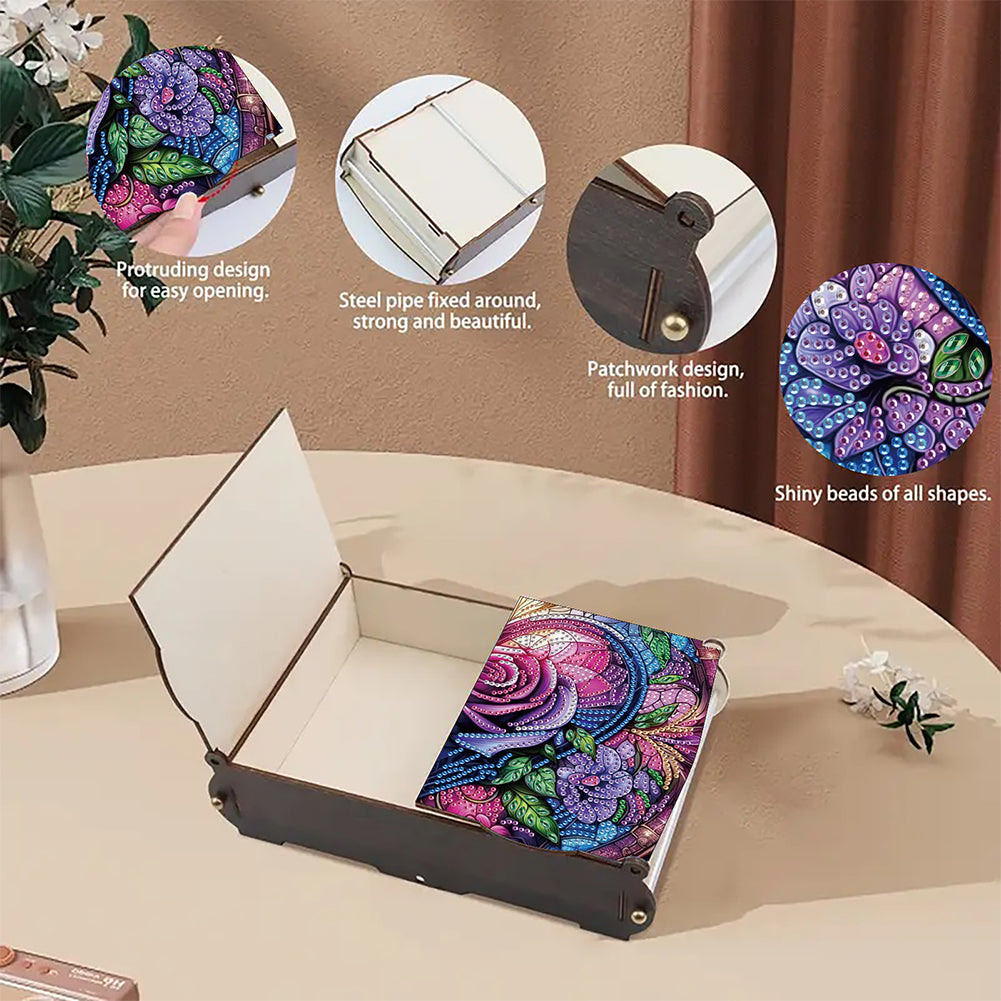 Diamond Painting Storage Box DIY 5D Diamond Painting Jewelry Box for Women Girls