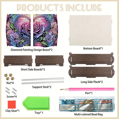 Diamond Painting Storage Box DIY 5D Diamond Painting Jewelry Box for Women Girls