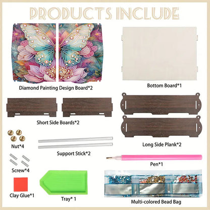 Diamond Painting Storage Box DIY 5D Diamond Painting Jewelry Box for Women Girls