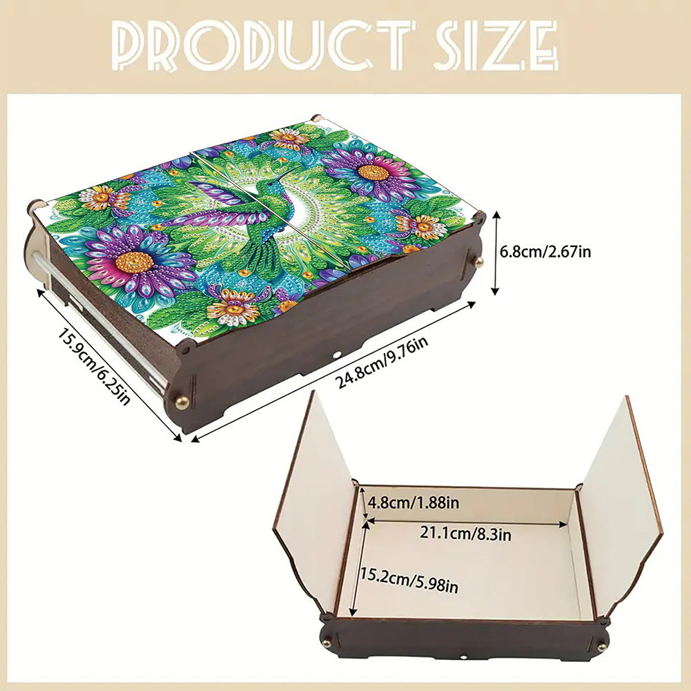 Diamond Painting Storage Box DIY 5D Diamond Painting Jewelry Box for Women Girls