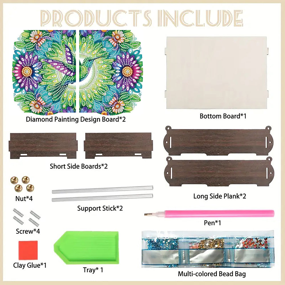 Diamond Painting Storage Box DIY 5D Diamond Painting Jewelry Box for Women Girls