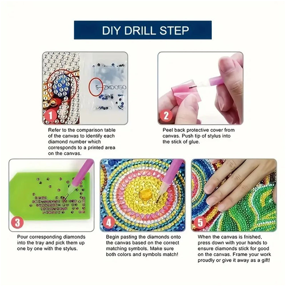 Diamond Painting Storage Box DIY 5D Diamond Painting Jewelry Box for Women Girls