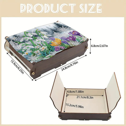 Diamond Painting Storage Box DIY 5D Diamond Painting Jewelry Box for Women Girls
