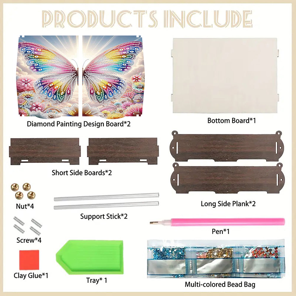 Diamond Painting Storage Box DIY 5D Diamond Painting Jewelry Box for Women Girls