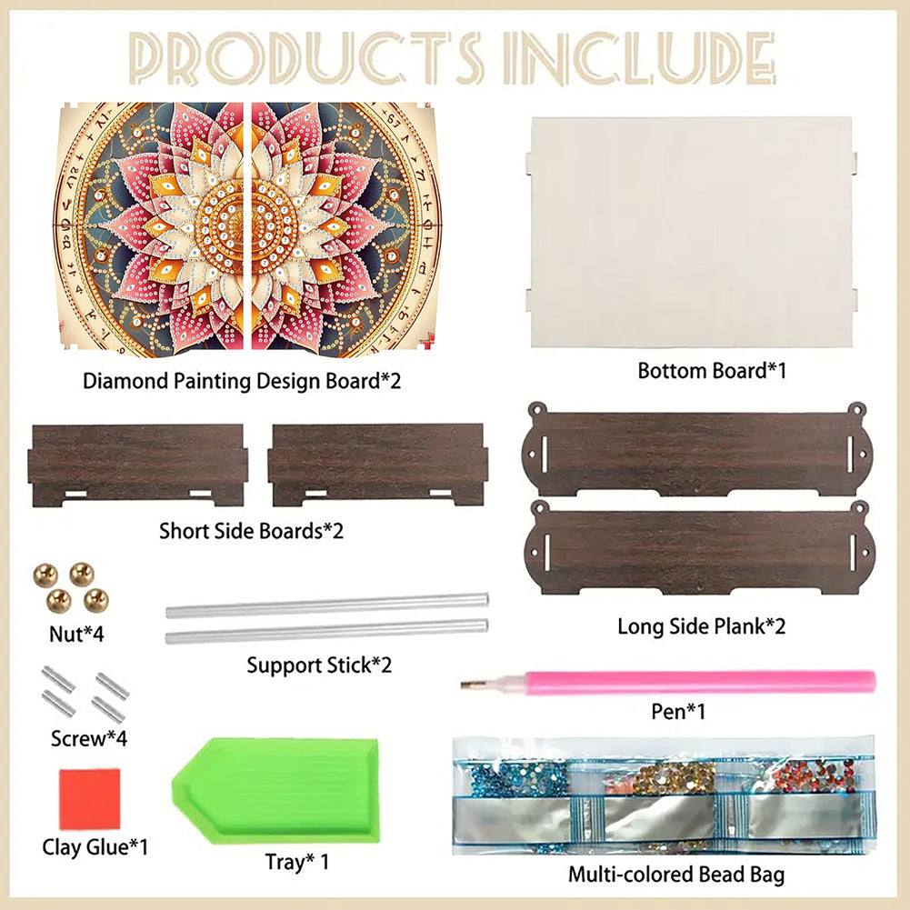 Diamond Painting Storage Box DIY 5D Diamond Painting Jewelry Box for Women Girls