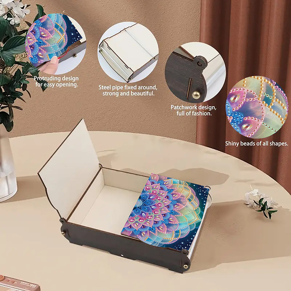 Diamond Painting Storage Box DIY 5D Diamond Painting Jewelry Box for Women Girls
