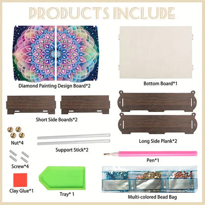 Diamond Painting Storage Box DIY 5D Diamond Painting Jewelry Box for Women Girls