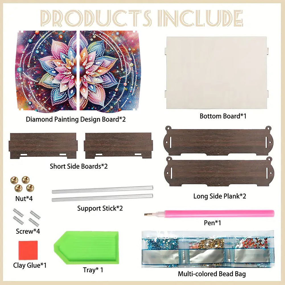 Diamond Painting Storage Box DIY 5D Diamond Painting Jewelry Box for Women Girls