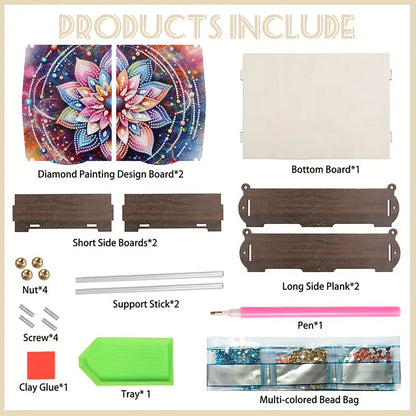 Diamond Painting Storage Box DIY 5D Diamond Painting Jewelry Box for Women Girls