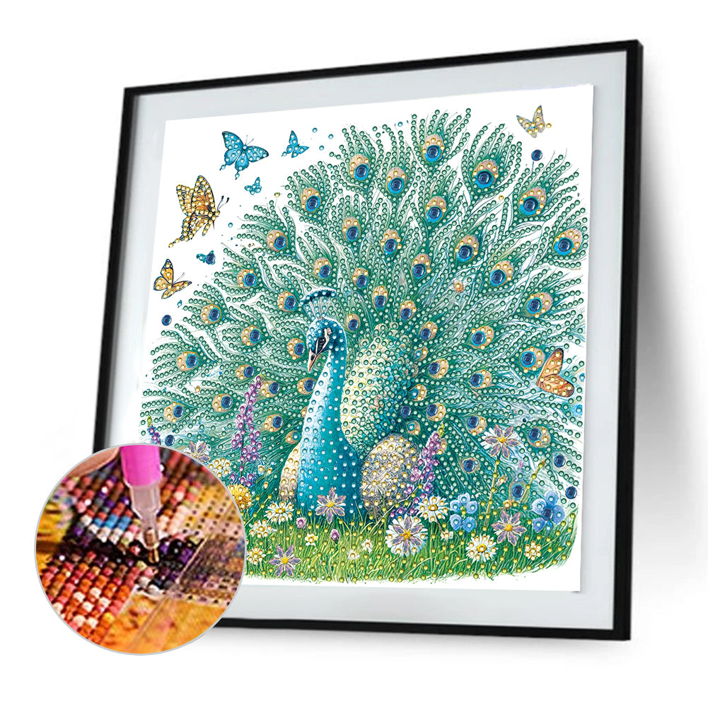 Peacock - Special Shaped Drill Diamond Painting 30*30CM