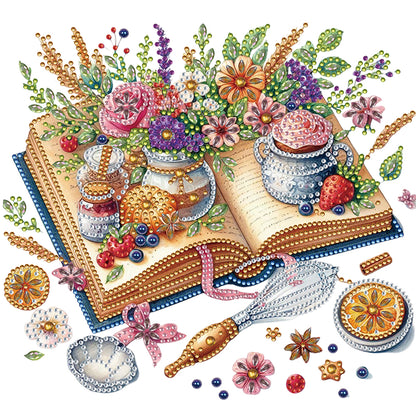 Book And Afternoon Tea - Special Shaped Drill Diamond Painting 30*30CM