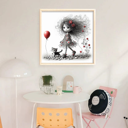 Halloween Weird Girl - 11CT Stamped Cross Stitch 40*40CM