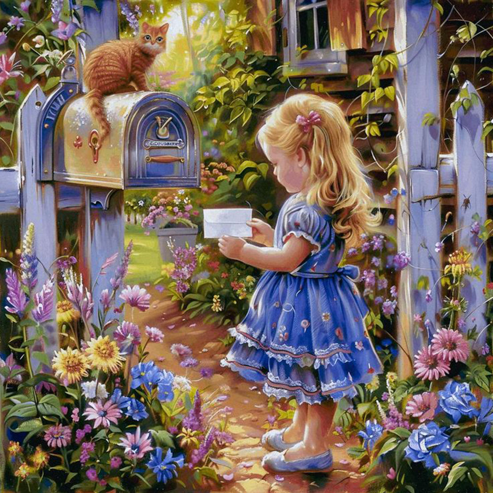 Garden Girl - Full Round Drill Diamond Painting 40*40CM